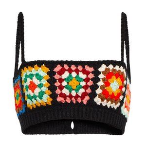 Rare Alanui Good Vibes Embassy Crochet Bralette Cropped Top Size M